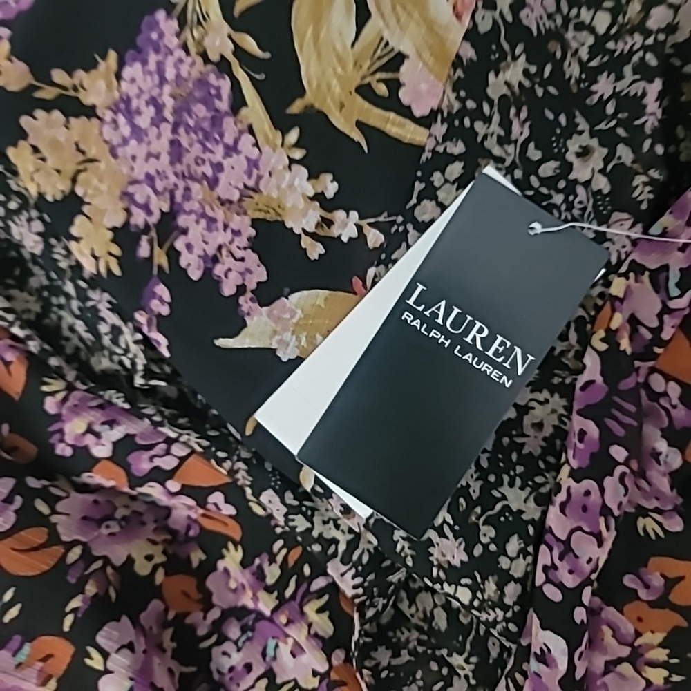 Lauren Ralph Lauren Mixed-Floral Ruffle-Trim Georgette Skirt - Picture 8 of 11